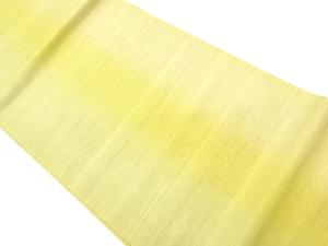 手織り紬縦縞に霞模様織出し開き名古屋帯（額縁仕立て）